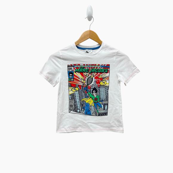 MARC JACOBS Superhero Print T-Shirt White Boys Size 10‎ - Picture 1 of 6